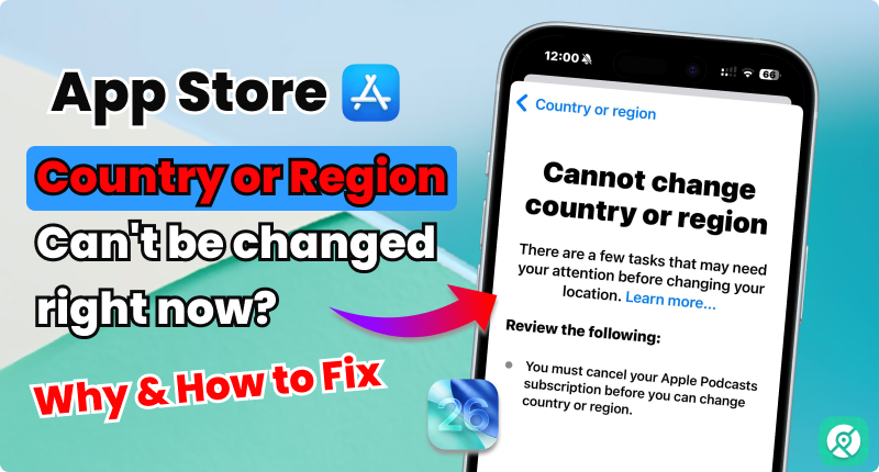 Cannot change country or region App Store
