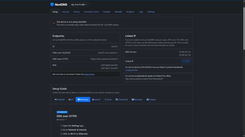 how to make nextdns