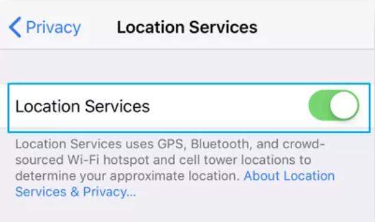 iphone location services on