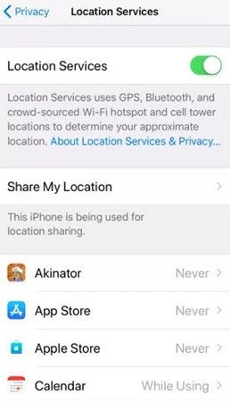 life360 location services off