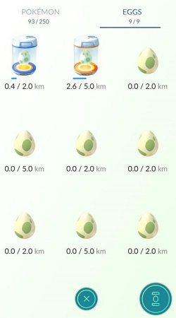 pokemon go eggs incubate