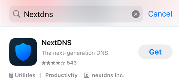 install NextDNS on App Store