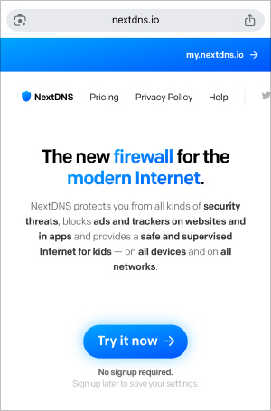 go to nextdns.io