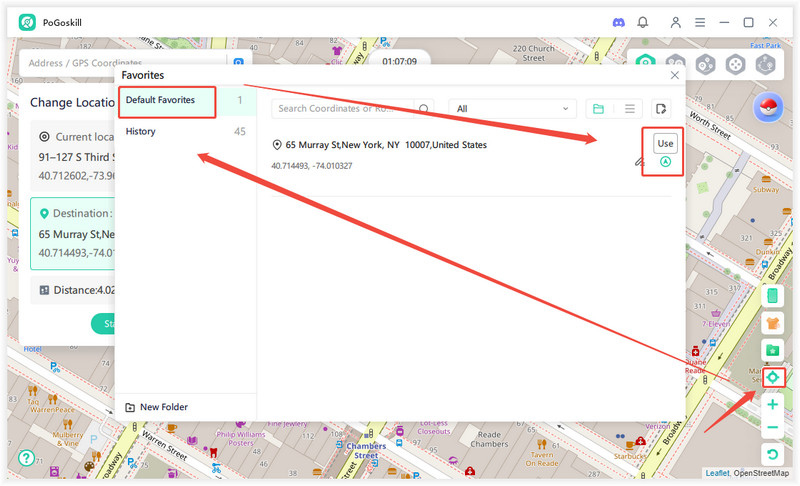 find collected location