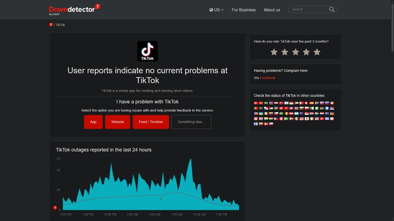 check tiktok servers