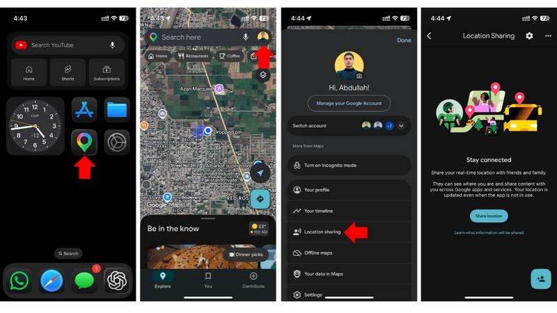 how to see google map location