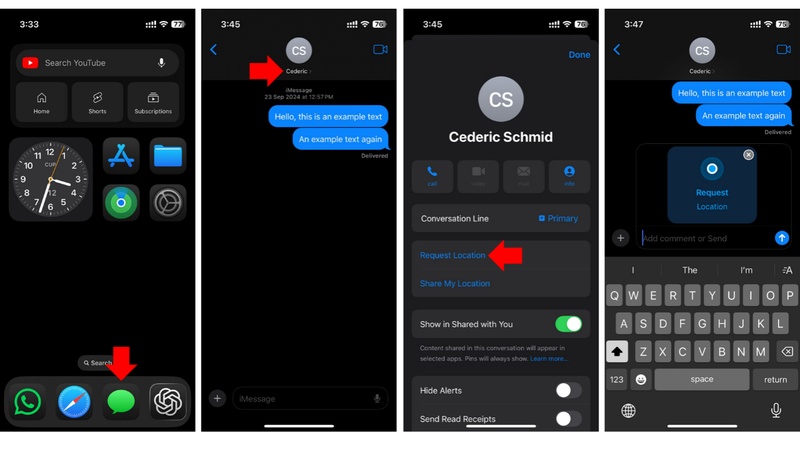 messages app location