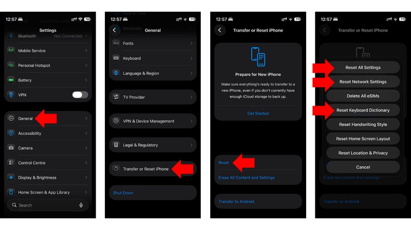 reset ios27 keyboard setting