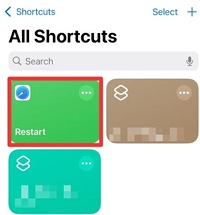 returen to shortcut restart