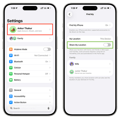 turn off iphone location