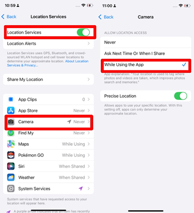turn off specific app location