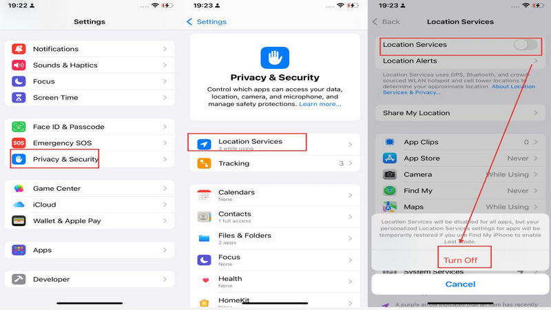 how to turn on location services