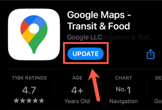 update google map iphone