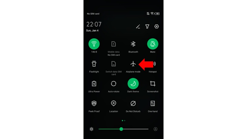 toggle airplane mode mhn