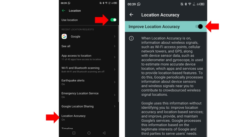 enable google location accuracy