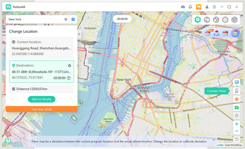 how to use pogoskill to change location