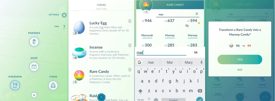 pokemon go rare candy cheat how to use rare candy