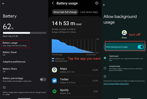 stop using heavy battery app