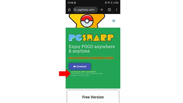 use correct pgsharp version