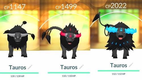 best tauros forms pokemon go