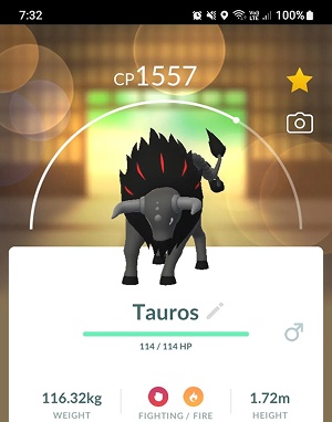 blaze paldean tauros pokemon go