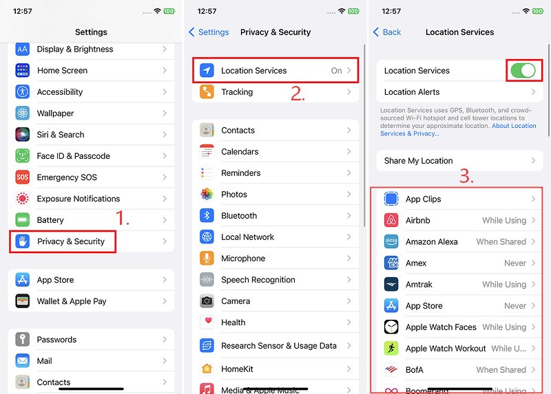 check locaiotn services