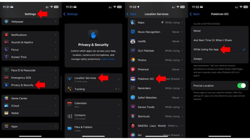 check pokemon go location permission