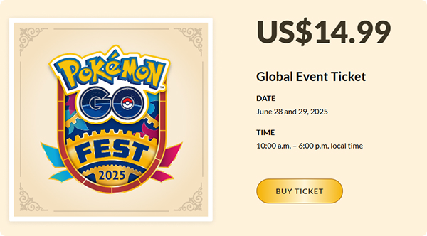 pokemon go fest 2025 global ticket price