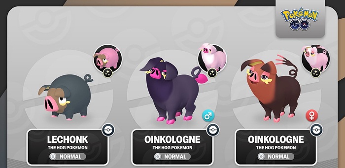 lechonk pokemon go evolution