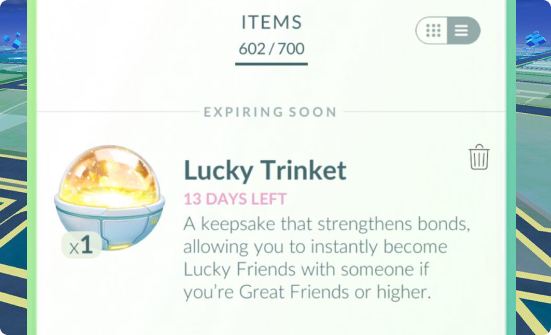 pokemon go lucky trinket how to get
