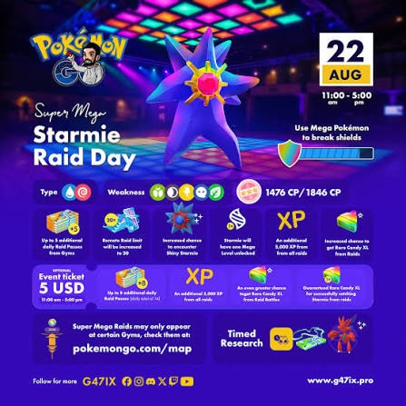 mega starmie raid