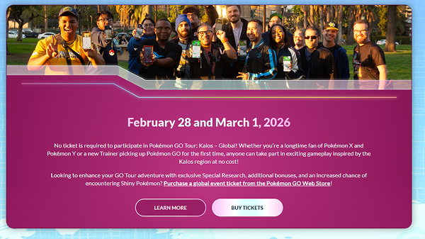 2026 pokemon go tour 2026 global ticket price