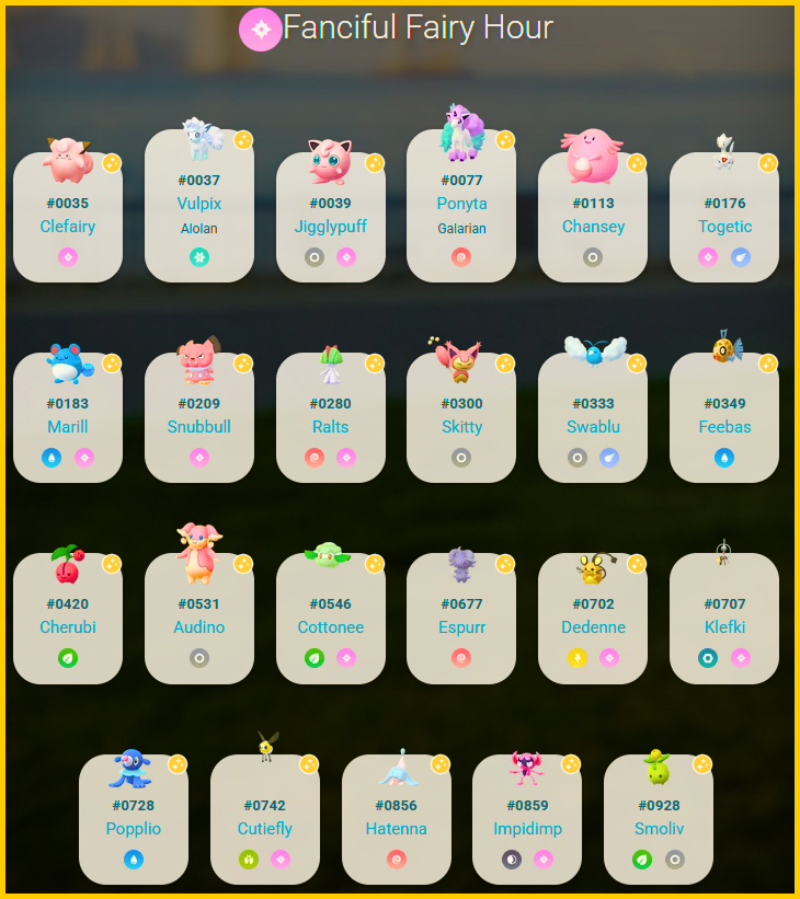 pokemon in fanciful fairy hour