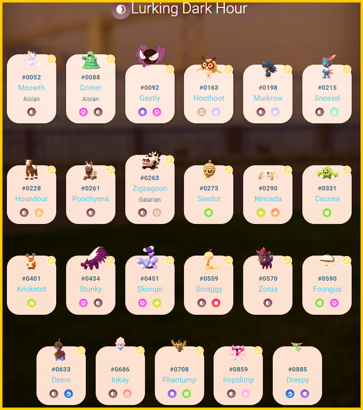 pokemon in lurking dark hour