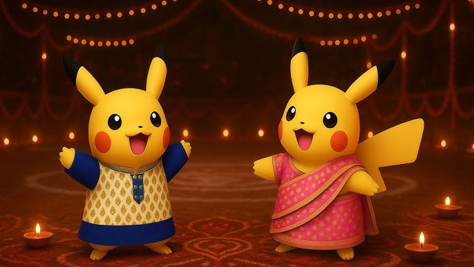 saree and kurta pikachu pokemon go