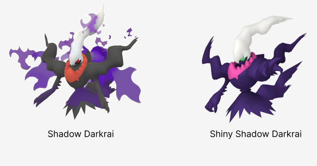shadow darkrai and shiny shadow darkrai pokemon go