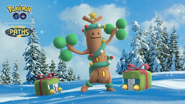 sudowoodo wearing holiday attire pokemon go