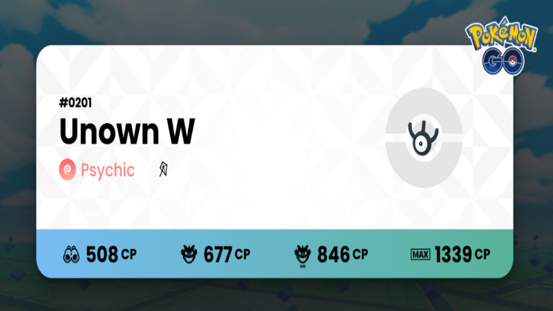 unown w max cp
