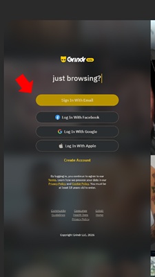 log in grindr web